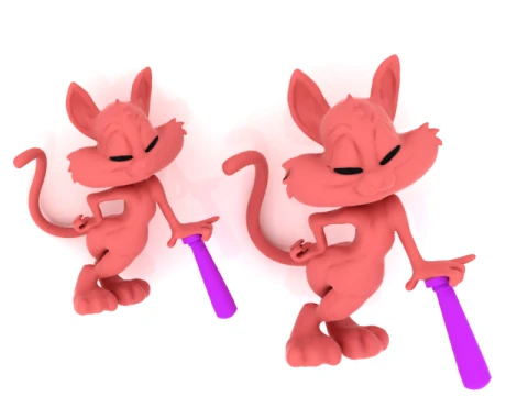 Personnage de souris de dessin animé ludique Modèle 3D
