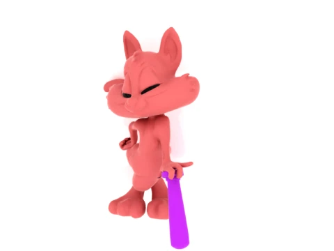 Playful Cartoon Mouse Character 3D Model