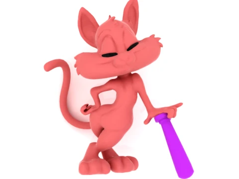 Playful Cartoon Mouse Character 3D Model