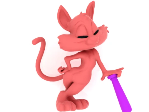 Playful Cartoon Mouse Character 3D Model