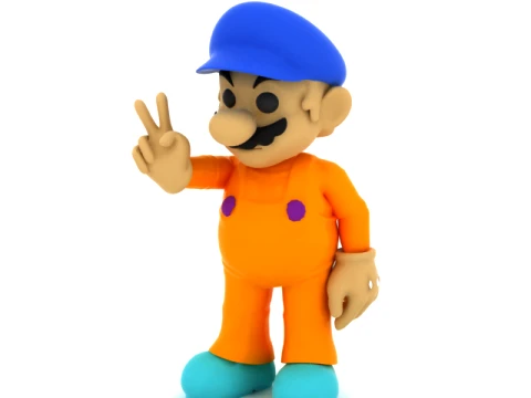 Cartoon Plumber Character 3D Model