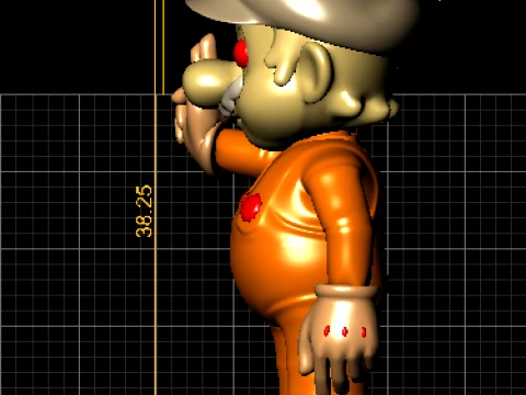 Cartoon Plumber Character 3D Model