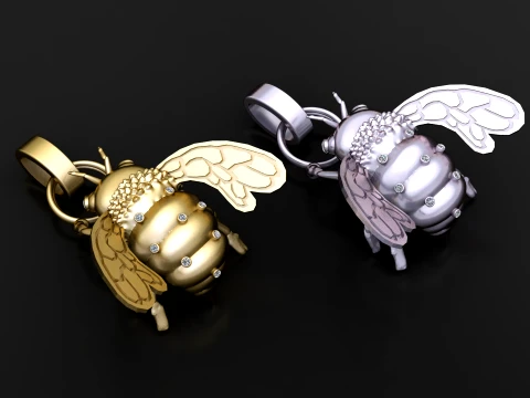 Diamond Bee Pendant 3D Model