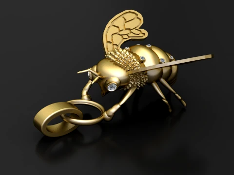 Diamond Bee Pendant 3D Model