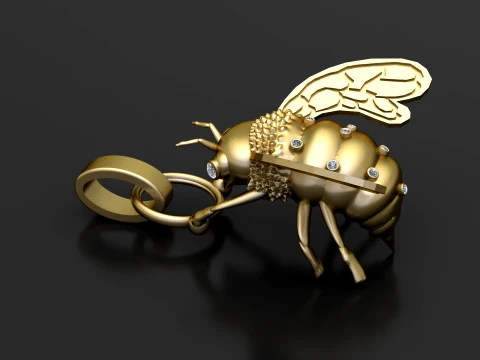 Diamond Bee Pendant 3D Model