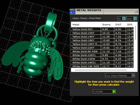 Diamond Bee Pendant 3D Model
