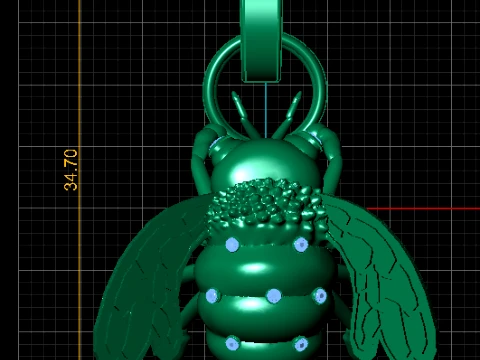 Diamond Bee Pendant 3D Model