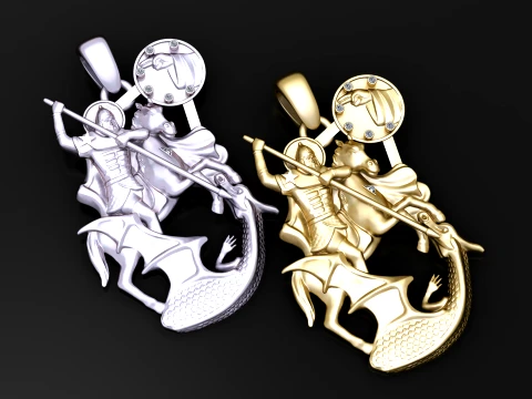 Dragon Knight Pendant 3D Modell