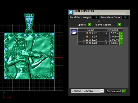 Violinist Portrait Pendant 3D Model