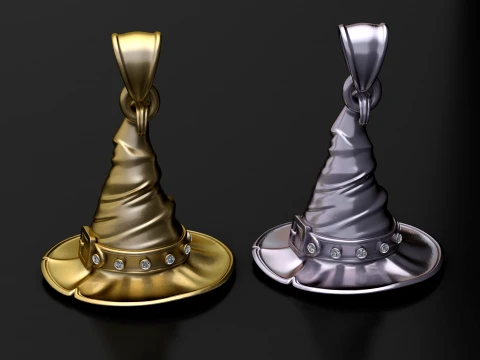Witch Hat Pendant 3D Modell