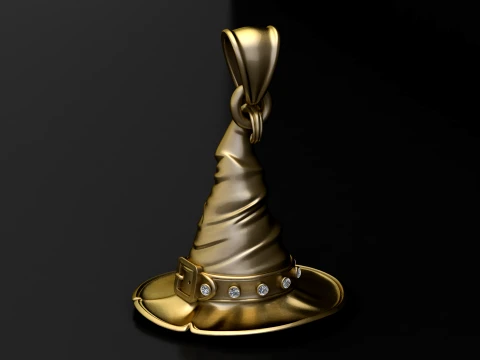 Witch Hat Pendant 3D Model