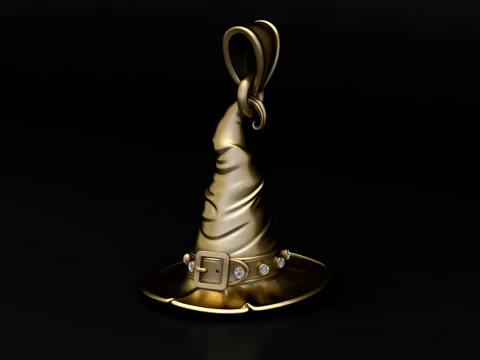 Witch Hat Pendant 3D Model