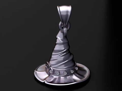 Witch Hat Pendant 3D Model