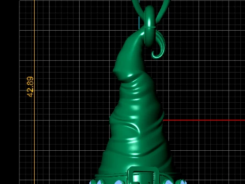 Witch Hat Pendant 3D Model