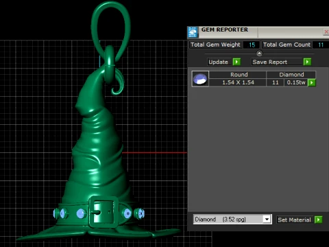 Witch Hat Pendant 3D Model