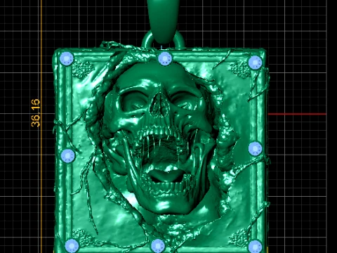 Screaming Skull Book Pendant 3D Model