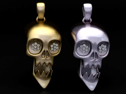 Diamond Eyes Skull Pendant 3Dモデル