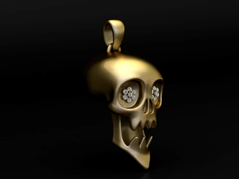 Diamond Eyes Skull Pendant 3D Model