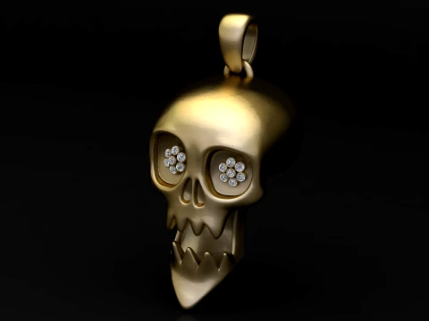 Diamond Eyes Skull Pendant 3D Model