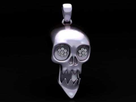 Diamond Eyes Skull Pendant 3D Model