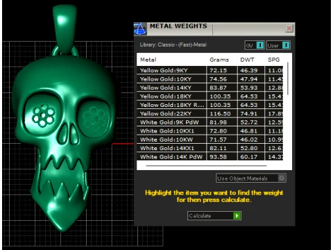 Diamond Eyes Skull Pendant 3D Model