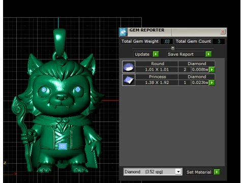Fantasy Wolf Wizard Pendant 3D Model