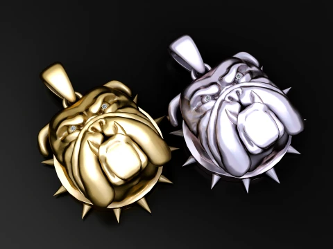 Bulldog Head Pendant Modello 3D