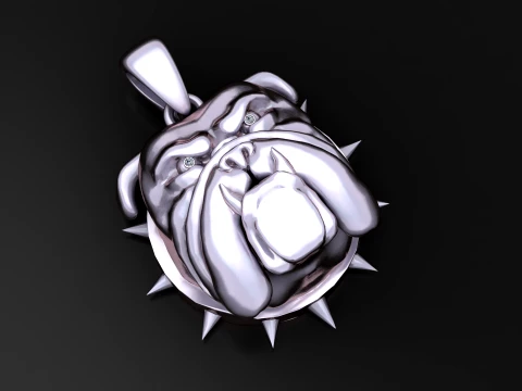 Bulldog Head Pendant 3D Model