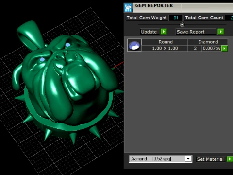 Bulldog Head Pendant 3D Model