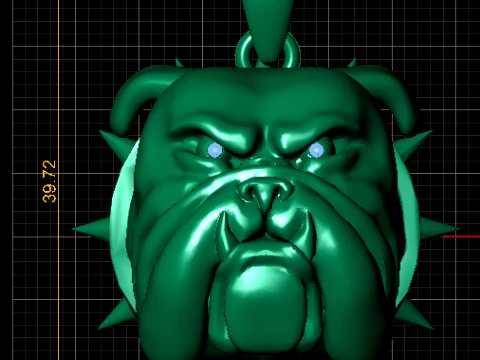 Bulldog Head Pendant 3D Model