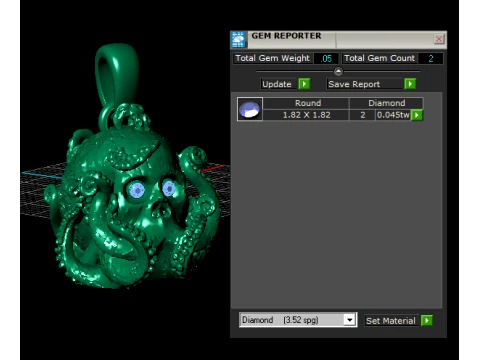 Octopus Skull Pendant 3D Model