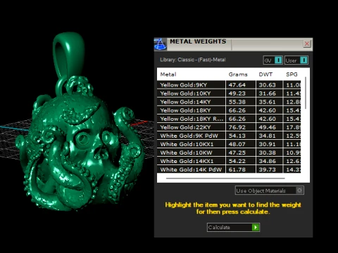 Octopus Skull Pendant 3D Model