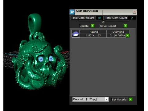 Octopus Skull Pendant 3D Model