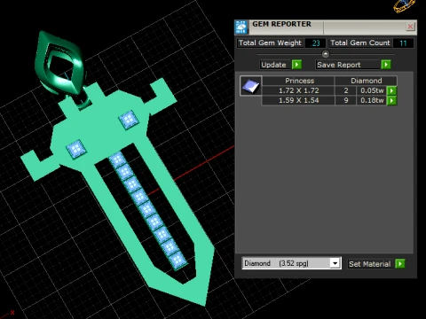 Geometric Sword Pendant 3D Model