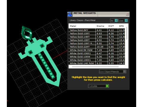 Geometric Sword Pendant 3D Model