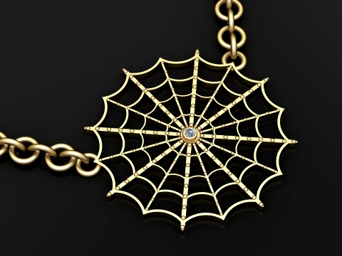 Spider Web Pendant 3D Model