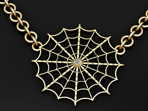 Spider Web Pendant 3D Model