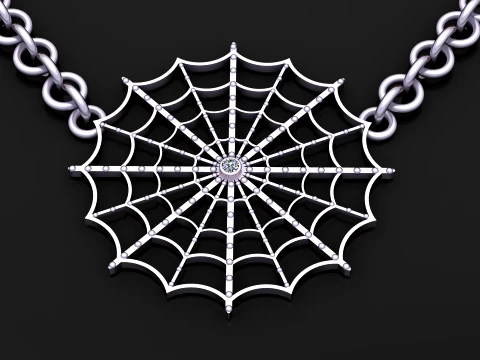 Spider Web Pendant 3D Model