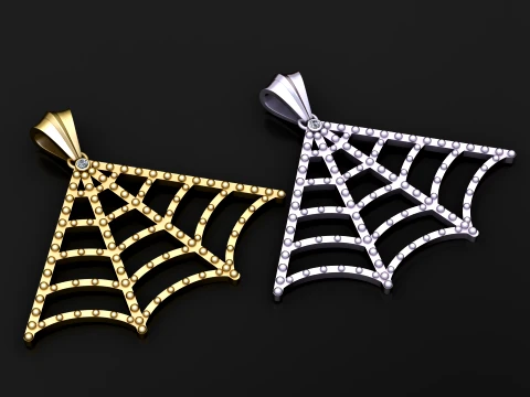 Corner Spider Web Pendant 3D Modell