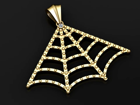 Corner Spider Web Pendant 3D Model
