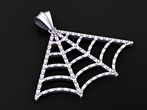 Corner Spider Web Pendant 3D Model