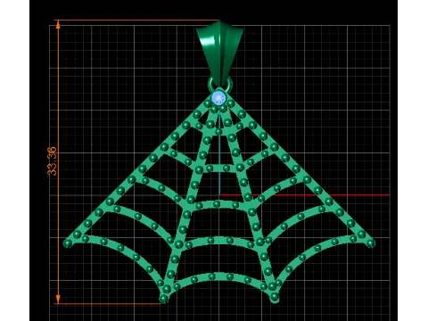 Corner Spider Web Pendant 3D Model