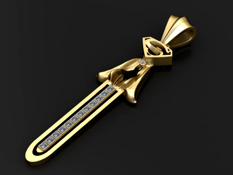 Diamond Sword Pendant 3D Model