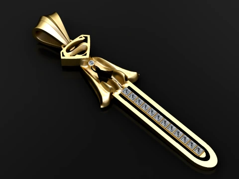 Diamond Sword Pendant 3D Model