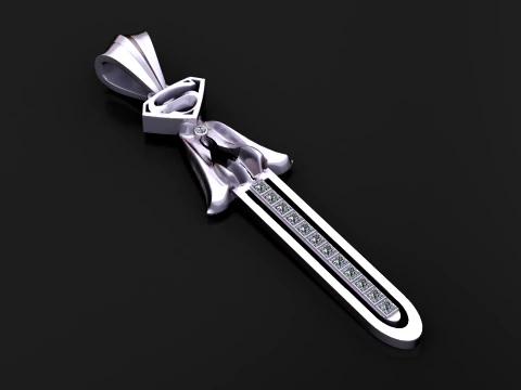 Diamond Sword Pendant 3D Model