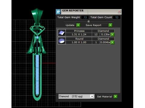Diamond Sword Pendant 3D Model