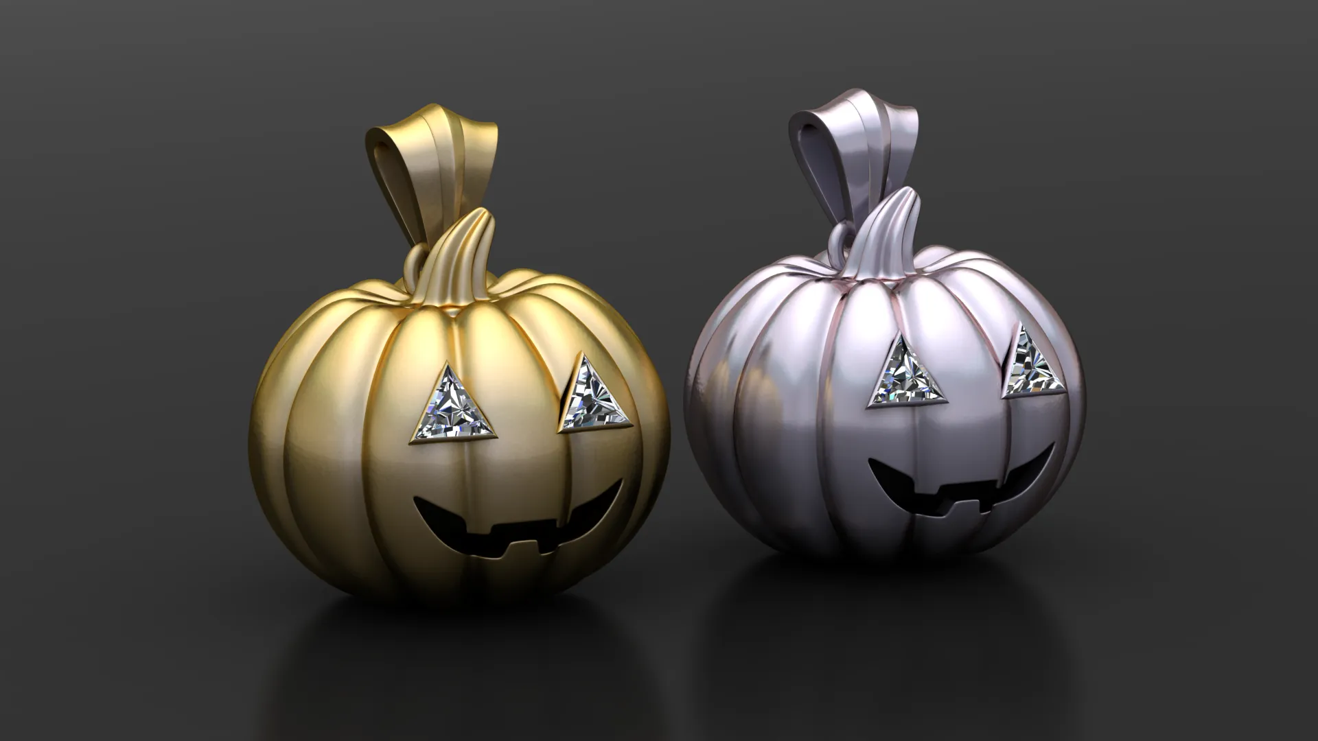 Jack-O-Lantern Pumpkin Pendant 3D Model .c4d .max .obj .3ds .fbx .stl .blend 