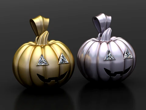Jack-O-Lantern Pumpkin Pendant 3D Modell