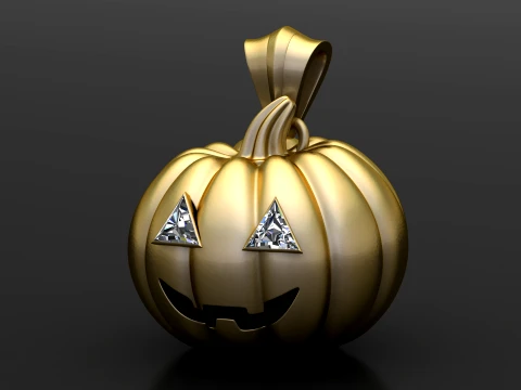 Jack-O-Lantern Pumpkin Pendant 3D Model