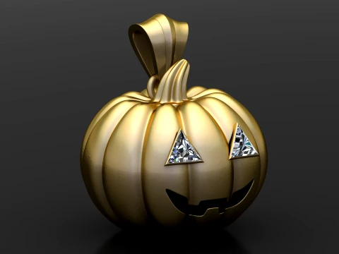 Jack-O-Lantern Pumpkin Pendant 3D Model